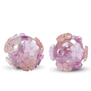 Perles acryliques fleur Violet-rose