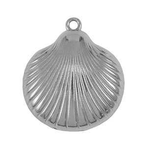 Breloques en acier Inox coquille Argent&eacute;