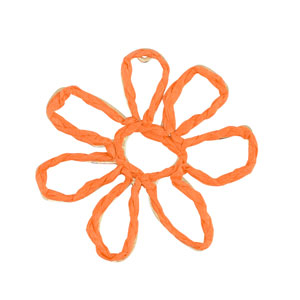 Pendentifs en Raphia fleur 55mm Orange