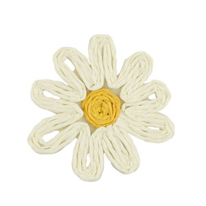 Pendentifs en Raphia fleur 50mm Blanc