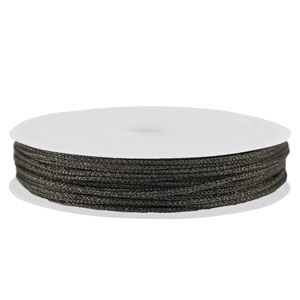 Fil macram&eacute; tress&eacute; 1mm Noir m&eacute;tallique