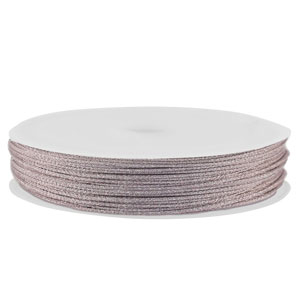 Fil macram&eacute; tress&eacute; 1mm Violet clair m&eacute;tallique