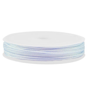 Fil macram&eacute; tress&eacute; 1mm Bleu clair-violet m&eacute;tallique