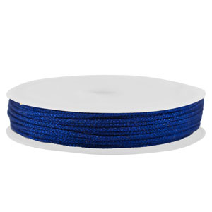 Fil macram&eacute; tress&eacute; 0,8mm Bleu m&eacute;tallique
