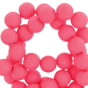 Perles acryliques 4 mm Rose n&eacute;on