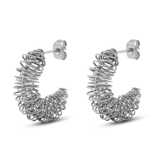 Boucles d'oreilles / puces en acier Inox Argent&eacute;
