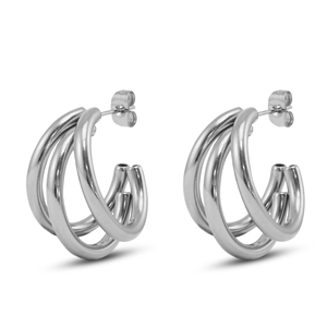 Boucles d'oreilles / puces en acier Inox Argent&eacute;