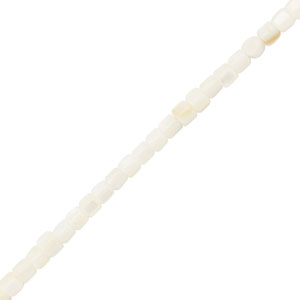 Perles coquillage tube Blanc-sable marron