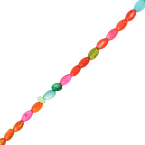 Perles coquillage ovale Multicolore