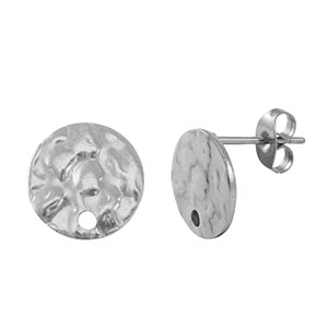 Boucles d'oreilles puces en acier Inox Argent&eacute;