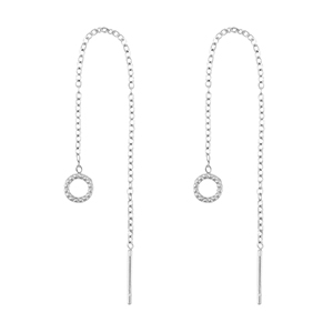 Boucles d'oreilles en acier Inox rond Argent&eacute;