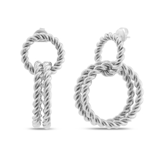 Boucles d'oreilles / puces en acier Inox cr&eacute;oles Argent&eacute;