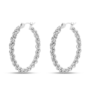 Boucles d'oreilles en acier Inox cr&eacute;oles Argent&eacute;