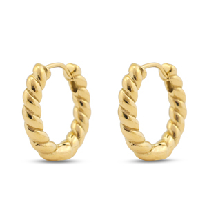 Boucles d'oreilles en acier Inox cr&eacute;oles Dor&eacute;