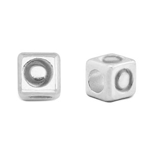 Perles alphabet en m&eacute;tal DQ O Argent&eacute; antique (sans nickel)