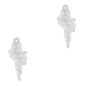 Breloques en acier Inox coquille Argent&eacute;