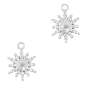 Breloques en acier Inox soleil Argent&eacute;