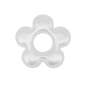 Breloques/connecteur en acier Inox fleur Argent&eacute;