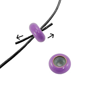 Perles stoppeurs &eacute;maill&eacute;e 10x4mm Violet lavande