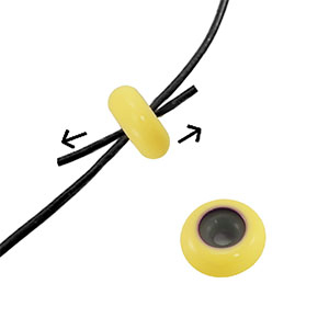 Perles stoppeurs &eacute;maill&eacute;e  10x4mm Jaune