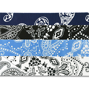 M&eacute;lange de 4 bandanas Bleu fonc&eacute;-noir-bleu clair-blanc