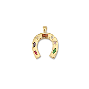 M&eacute;tal TQ laiton breloques fer &agrave; cheval Dor&eacute;