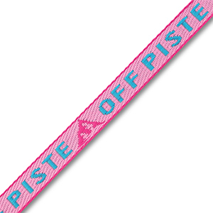 Ruban texte "Off piste" Rose clair-bleu cyan-magenta