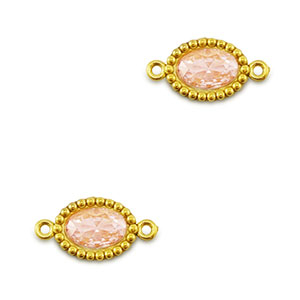 Connecteurs en acier Inox zirconium ovale Dor&eacute;-orange clair
