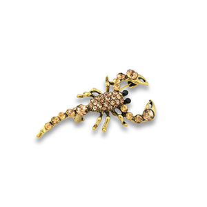 Broches scorpion Dor&eacute;-noir