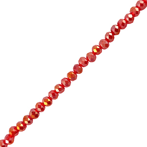 Perles &agrave; facettes 4x3mm disque Heishi Rouge