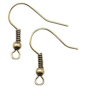 Boucles d'oreilles crochets en m&eacute;tal DQ Bronze antique (sans nickel)