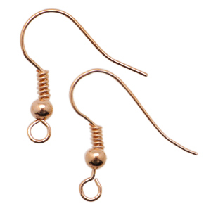 Boucles d'oreilles crochets en m&eacute;tal DQ Dor&eacute; ros&eacute; (sans nickel)