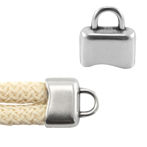 Embouts en m&eacute;tal DQ avec anneau pour cordon 5mm Argent&eacute; antique (sans nickel)