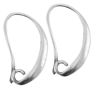 Boucles d'oreilles crochets en m&eacute;tal DQ argent&eacute; antique (sans nickel)