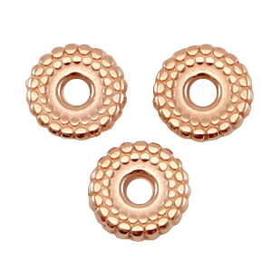 Perles en m&eacute;tal DQ disque 8mm d&eacute;co Dor&eacute; ros&eacute; (sans nickel)