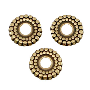 Perles en m&eacute;tal DQ disque 8mm d&eacute;co Bronze antique (sans nickel)