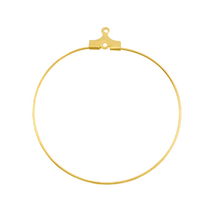 Supports boucles d'oreilles cr&eacute;oles 40mm en m&eacute;tal DQ dor&eacute; (sans nickel)