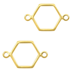 Breloques en m&eacute;tal DQ connecteur hexagone Dor&eacute; (sans nickel)