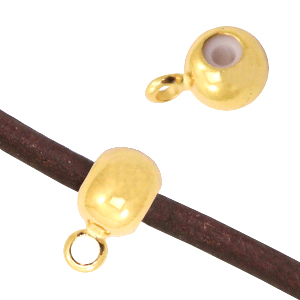 Appr&ecirc;ts en m&eacute;tal DQ pendentif avec &oelig;illet avec caoutchouc &agrave; l'int&eacute;rieur Dor&eacute; (sans nickel)