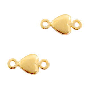 Breloques en m&eacute;tal DQ connecteur c&oelig;ur Dor&eacute; (sans nickel)