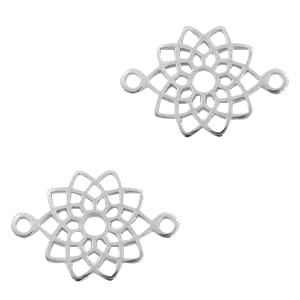 Breloques en m&eacute;tal DQ connecteur mandala Argent&eacute; antique (sans nickel)