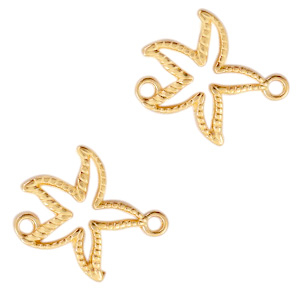 Breloques en m&eacute;tal DQ connecteur &eacute;toile de mer Dor&eacute; (sans nickel)