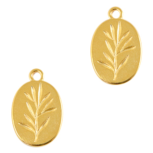 Breloques en m&eacute;tal DQ branche Dor&eacute; (sans nickel)