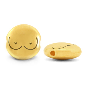 Perles en m&eacute;tal DQ seins Dor&eacute; (sans nickel)