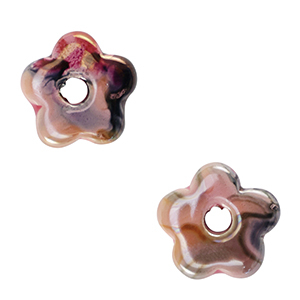 Perles en c&eacute;ramique DQ grecque fleur Rose-noir