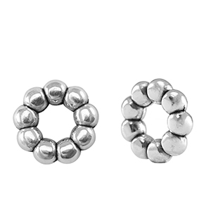 Perles en m&eacute;tal DQ spacer anneau Bali 11mm Argent&eacute; antique (sans nickel)