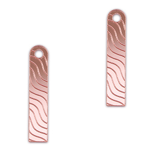 Pendentifs accroche-regard barre vague Rose clair m&eacute;tallique