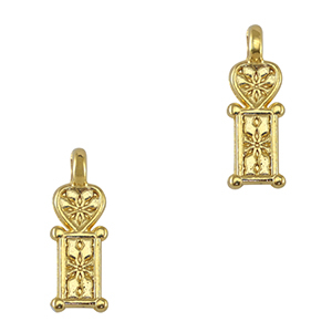 Breloques en m&eacute;tal DQ coeur Dor&eacute; (sans nickel)