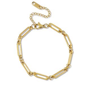 Bracelets en acier Inox cha&icirc;ne maille Dor&eacute;