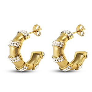 Boucles d'oreilles / puces d&rsquo;oreilles en acier Inox Dor&eacute;